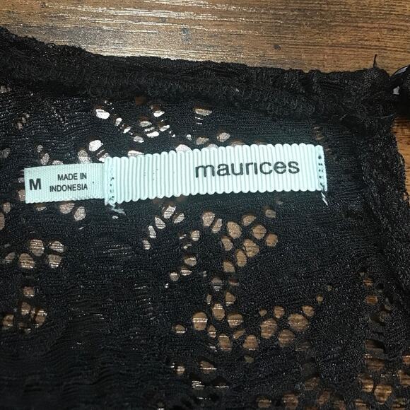 Maurices Vintage Black Scoop Neck Sleeveless Lace Top M - Picture 3 of 5